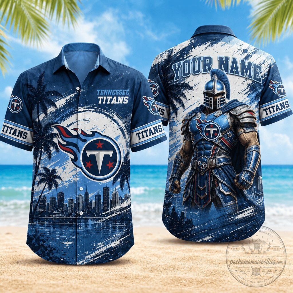 Tennessee Titans Premium Personalized NFL Hawaiian Shirt For Football Fans NNK Tennessee Titans | Premium Personalized NFL Hawaiian Shirt For Football Fans NNK