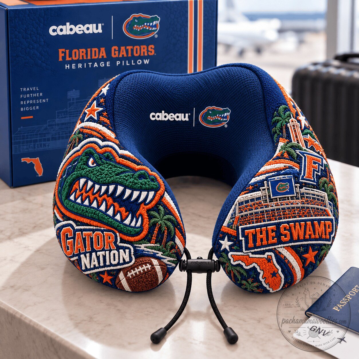 Florida Gators Heritage Travel Neck Pillow, Gator Nation The Swamp