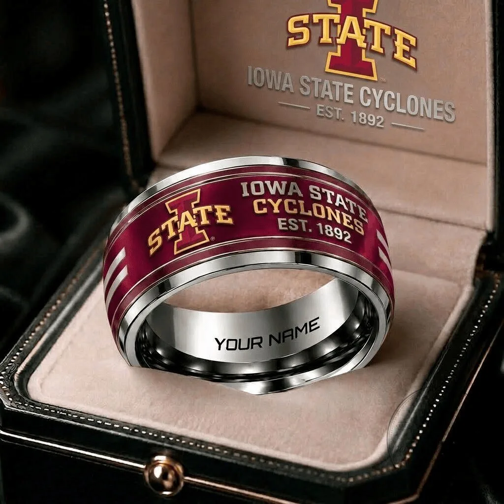 Iowa State Cyclones Personalized Engraved Stainless Steel Ring