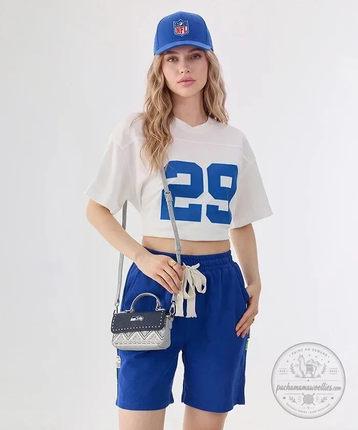 Seattle Seahawks NFL Football Team Studded Crossbody Bag 7 Seattle Seahawks NFL Football Team Studded Crossbody Bag