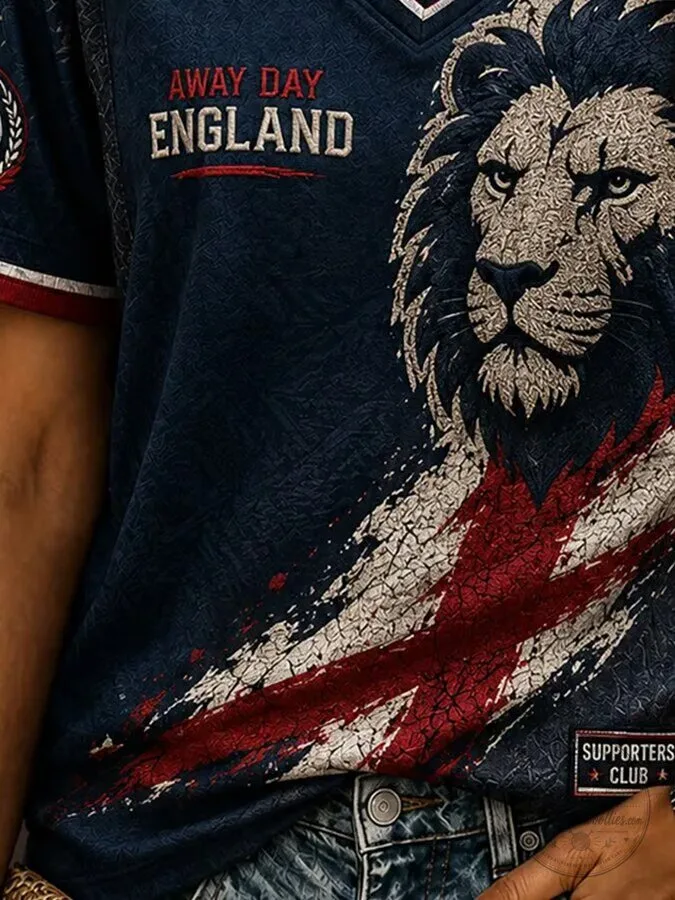 England Football Lioness Supporters Club V-Neck T-Shirt 3 England Football Lioness Supporters Club V-Neck T-Shirt