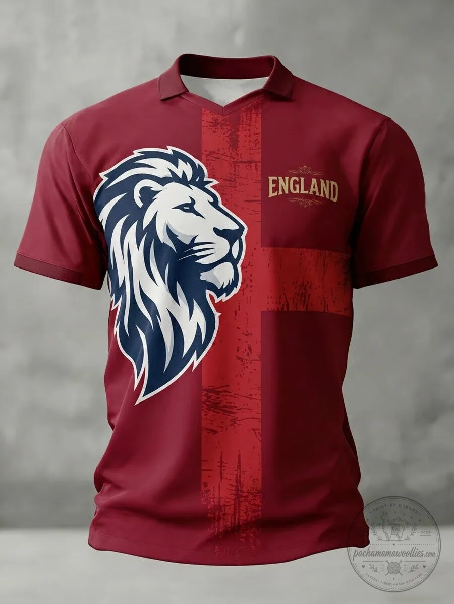 England Soccer Lion Crest Premier League Fan Polo Shirt