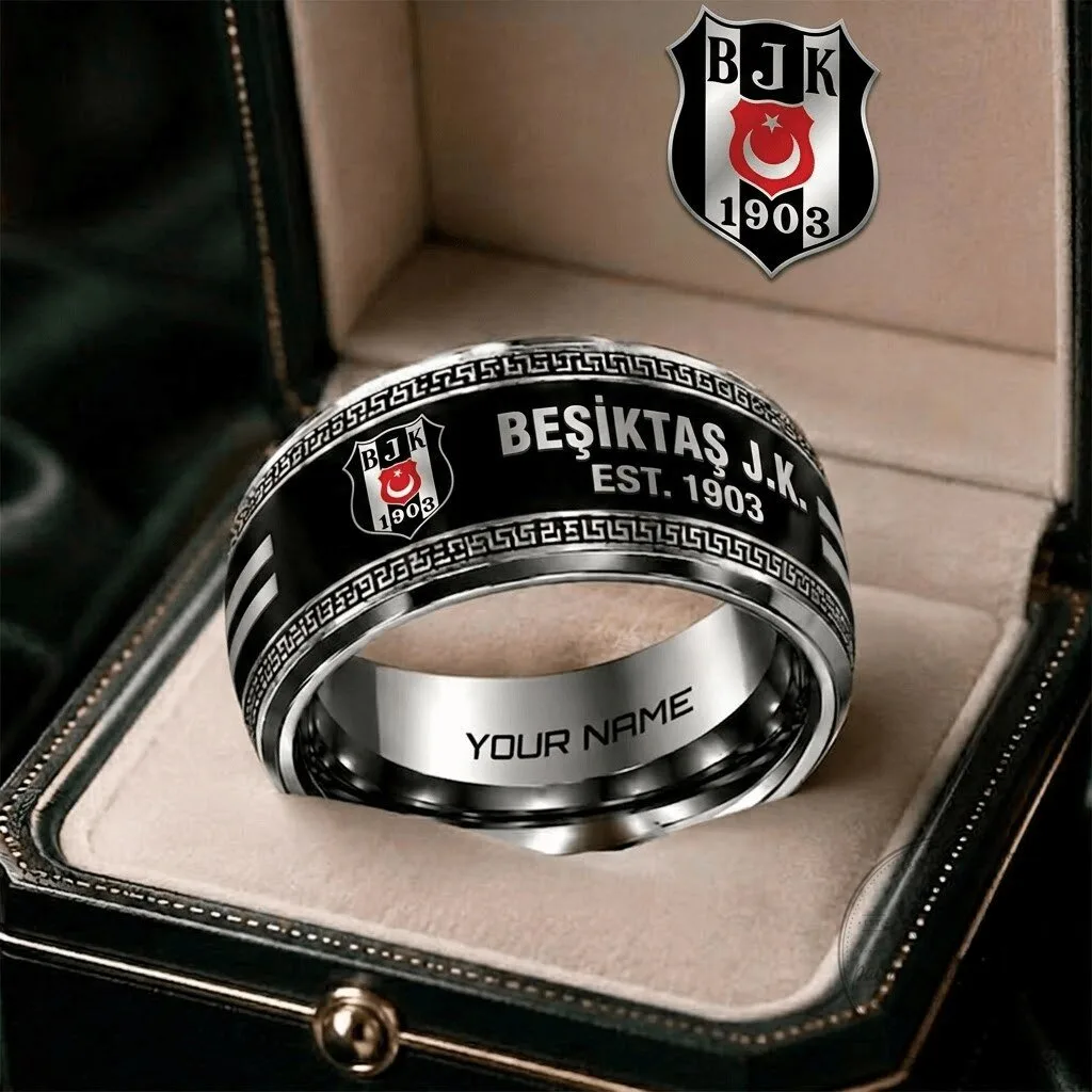Beşiktaş J.K. Turkish Süper Lig Personalized Ring Gift for Football Fans