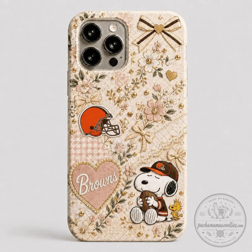 Cleveland Browns Football Snoopy Floral Cute iPhone Case Cleveland Browns Football Snoopy Floral Cute iPhone Case
