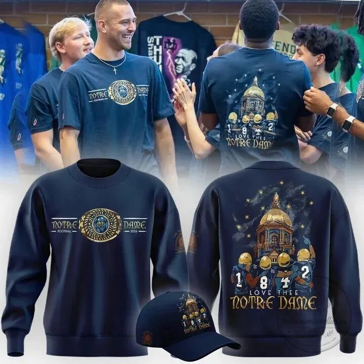 Notre Dame Football Fighting Irish Golden Dome Navy Blue Sweatshirt