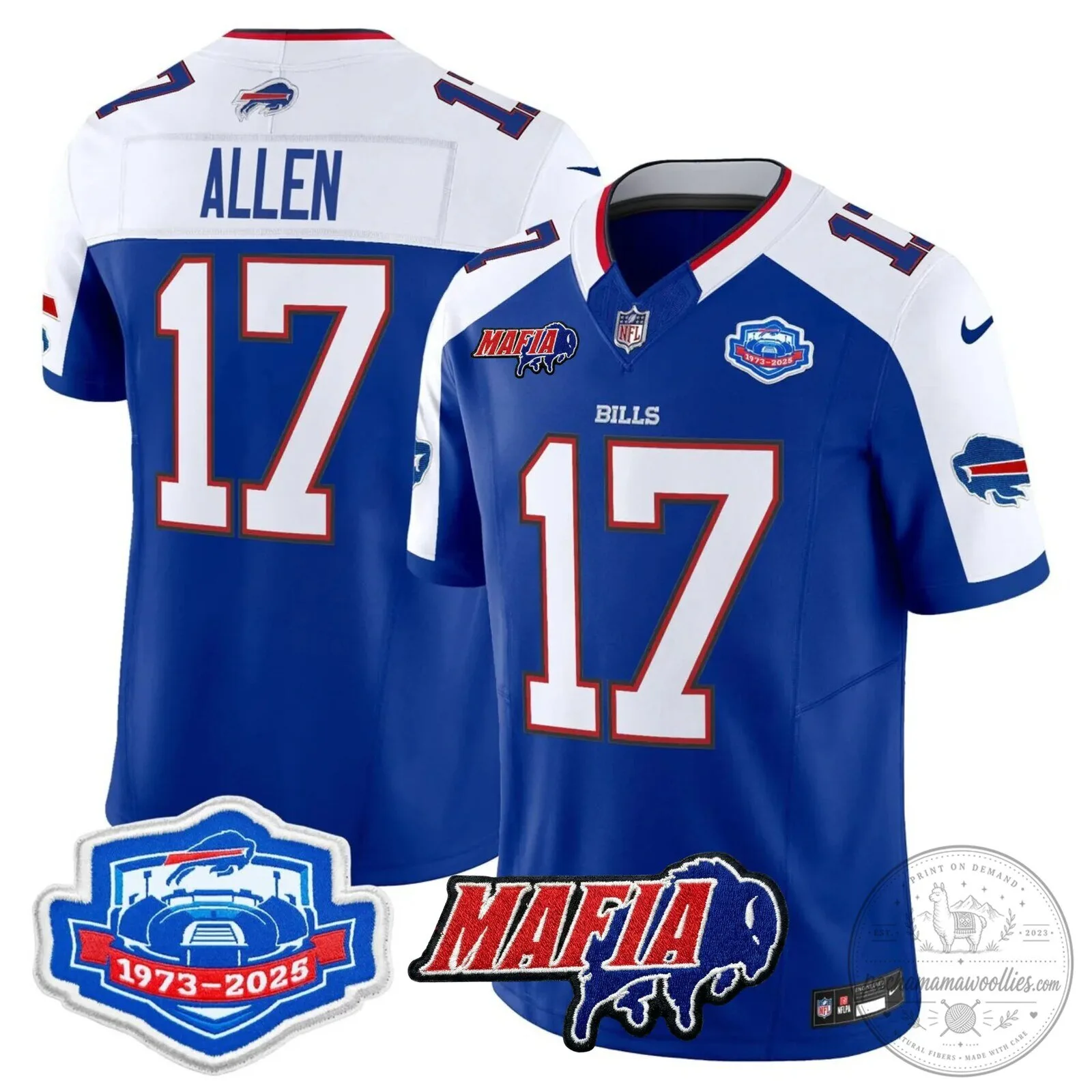 Buffalo Bills Mafia Josh Allen Royal Blue Football Jersey