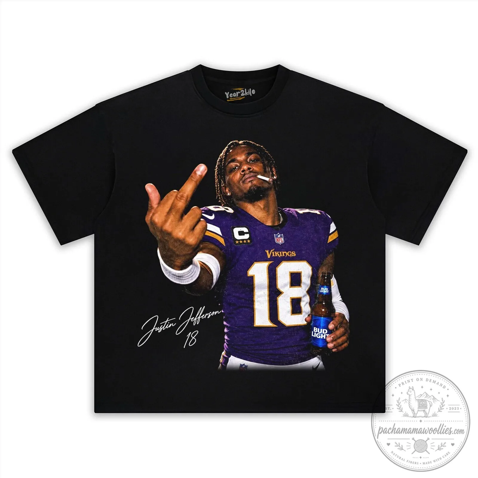 Justin Jefferson Football Player Graphic T-Shirt 9 Justin Jefferson Football Player Graphic T-Shirt