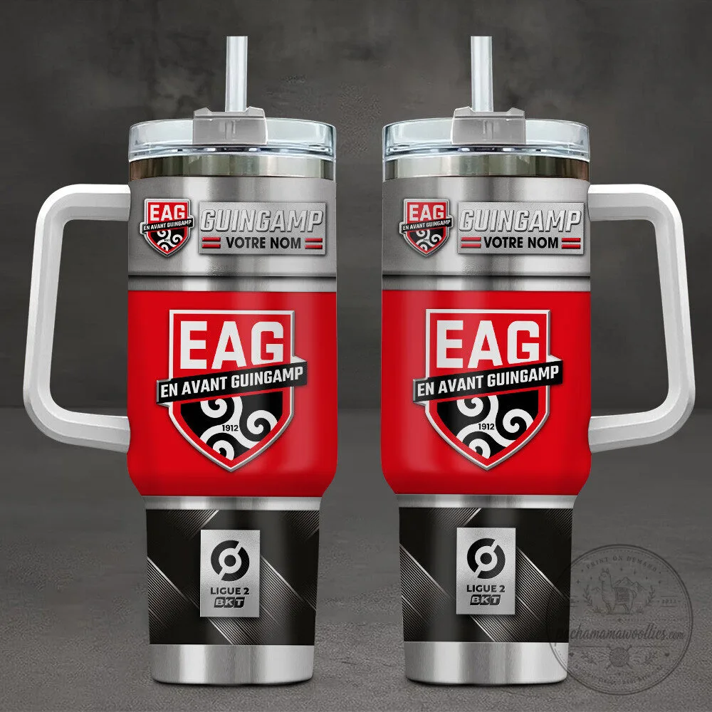 En Avant Guingamp Football Club Stainless Steel Insulated Tumbler with Handle