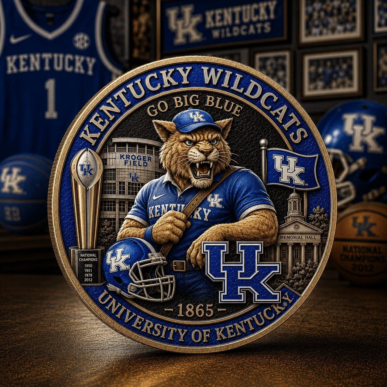 Kentucky Wildcats Go Big Blue University of Kentucky Commemorative Coin