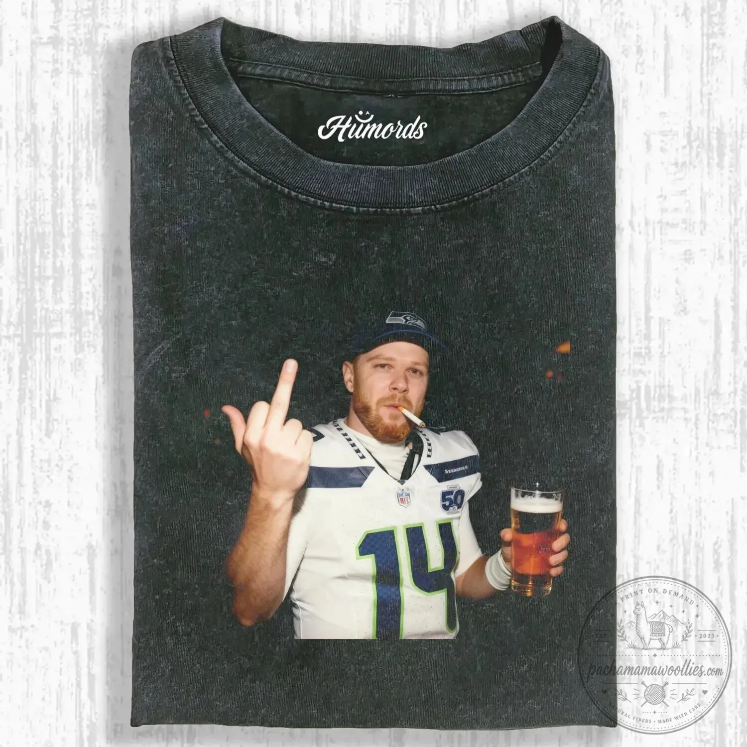 Sam Darnold Middle Finger Football Player Funny Graphic T-Shirt