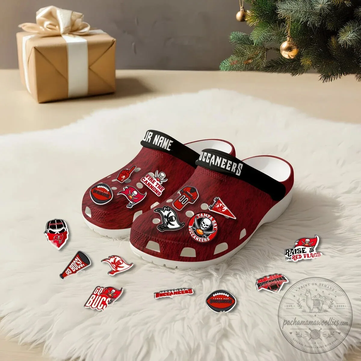 Tampa Bay Buccaneers Football Team Clogs Shoes with Charms Set