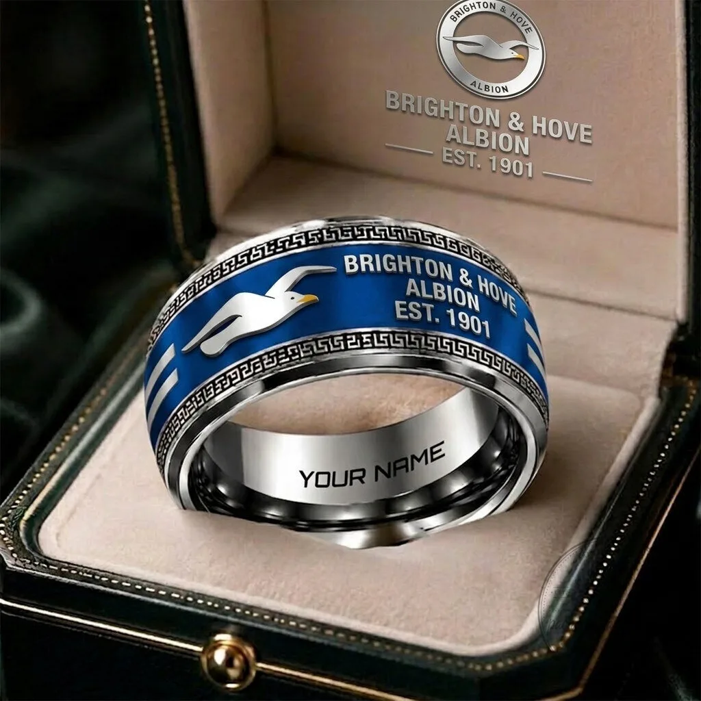 Brighton & Hove Albion Football Club Personalized Silver Ring
