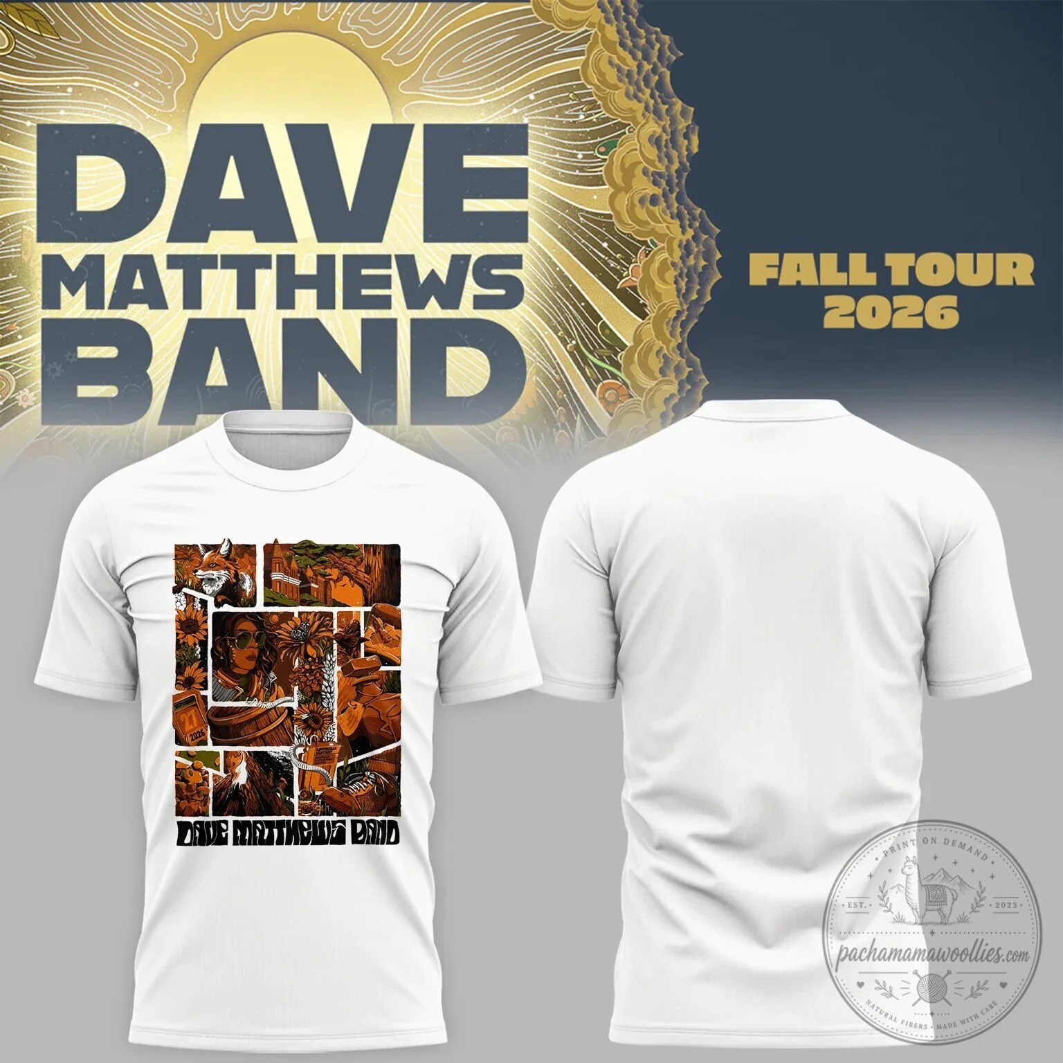 Graphic T-Shirt for the 2026 Fall Tour of Dave Matthews Band