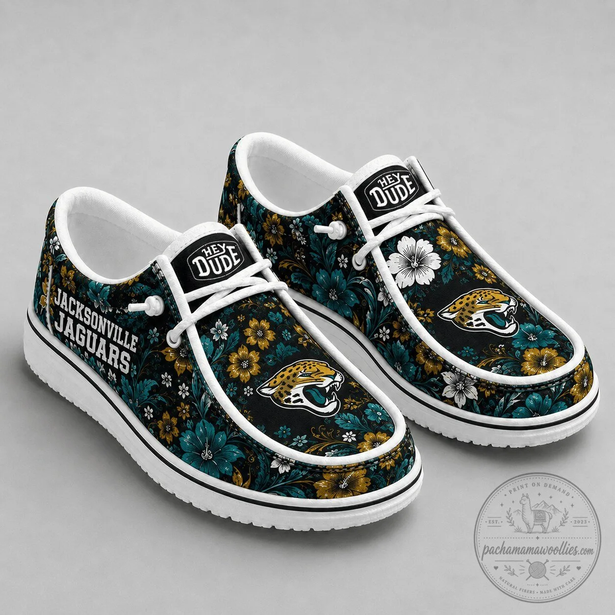 Jacksonville Jaguars NFL Team Floral Print Loafer Shoes for Women
