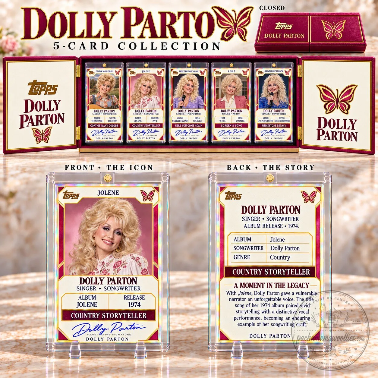 Dolly Parton Topps Jolene 5-Card Collection Box Set