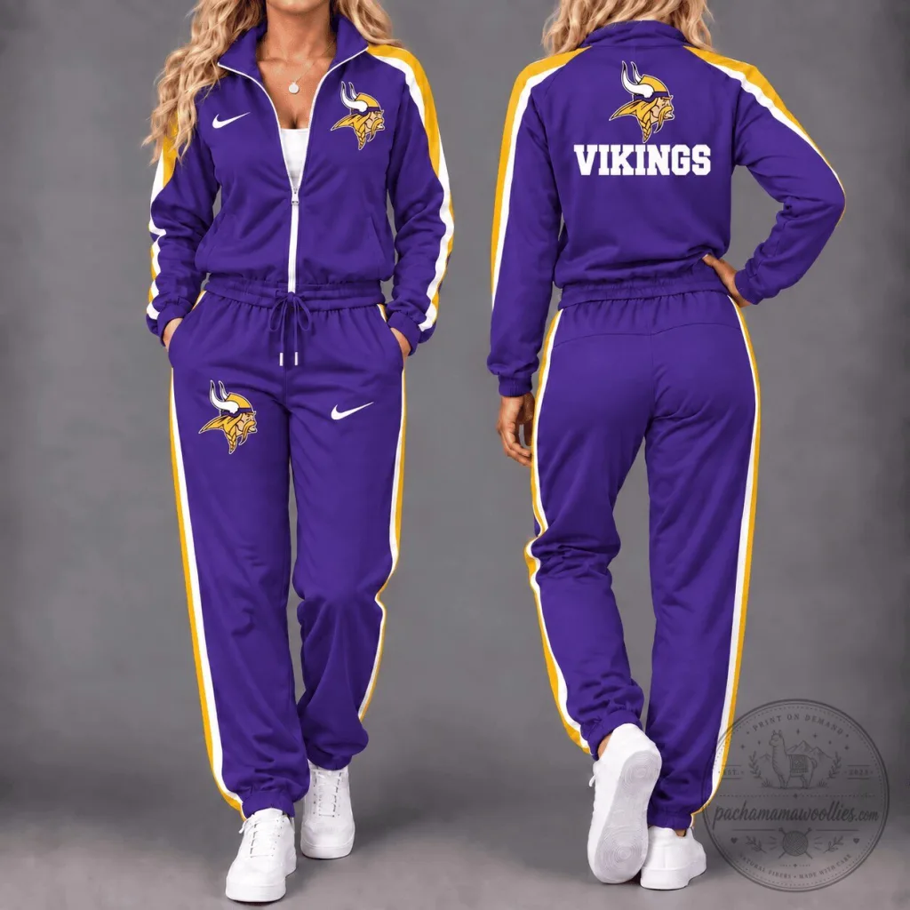 Minnesota Vikings NFL Football Team Purple Tracksuit Set Minnesota Vikings NFL Football Team Purple Tracksuit Set