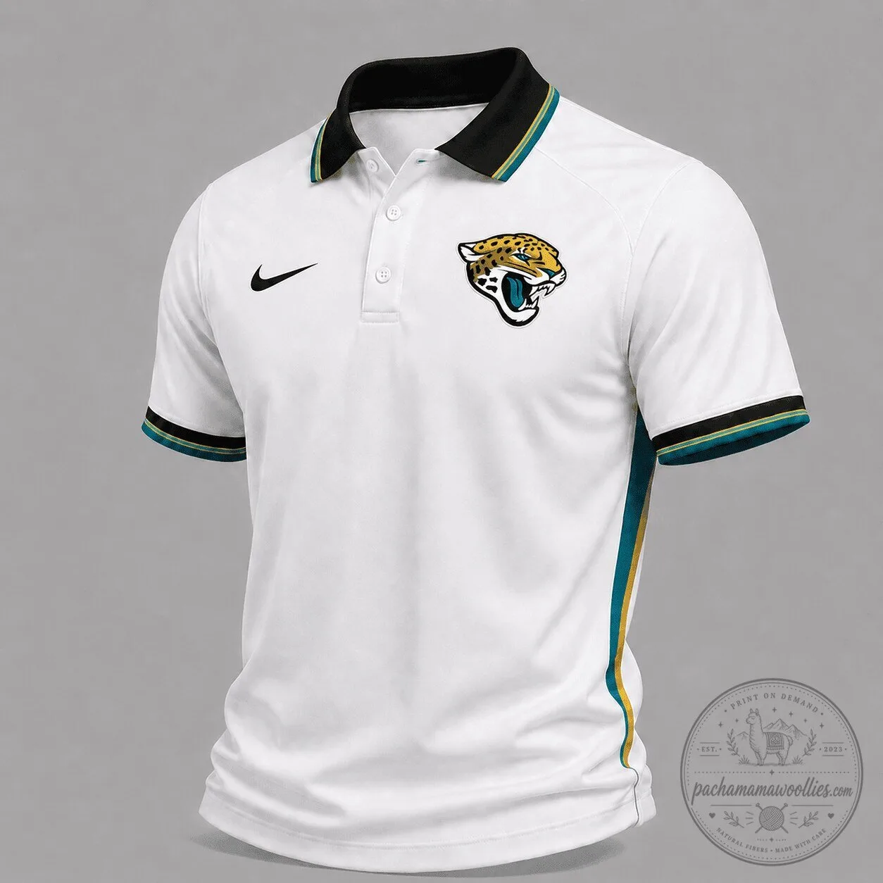 Jacksonville Jaguars National Football League White Gameday Polo Shirt