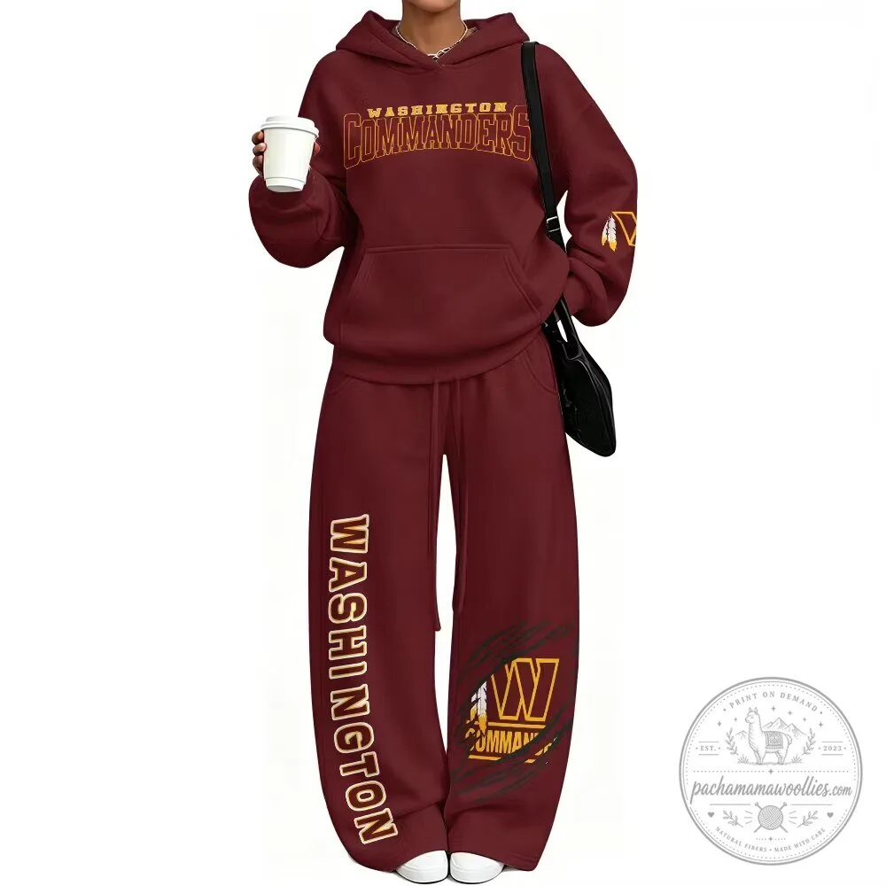 Hoodie and Pants Set featuring the Logo of Washington Commanders NFL Team 1 Hoodie and Pants Set featuring the Logo of Washington Commanders NFL Team