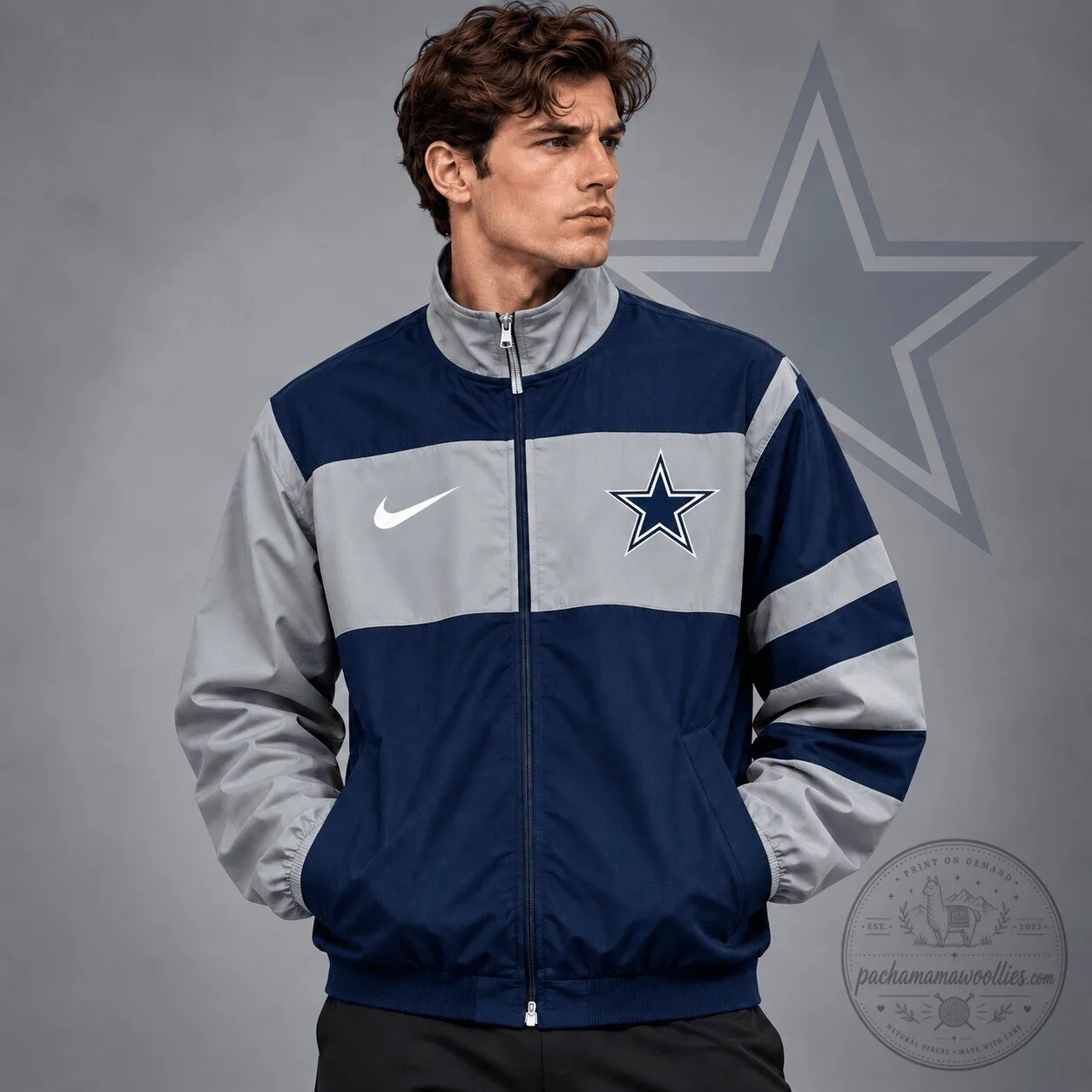 Dallas Cowboys Nike Team Crest Color Block Full Zip Track Jacket
