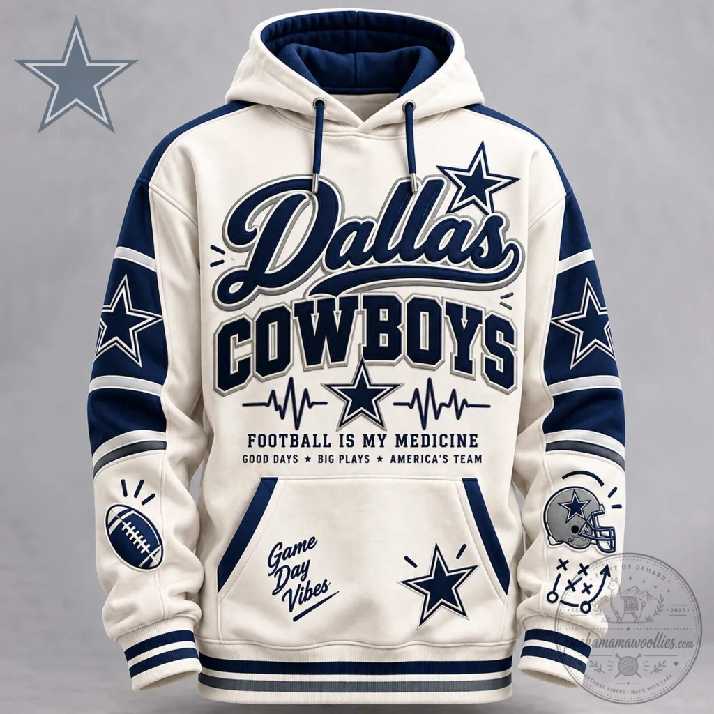 Dallas Cowboys Football Is My Medicine Game Day Vibes Hoodie Dallas Cowboys Football Is My Medicine Game Day Vibes Hoodie