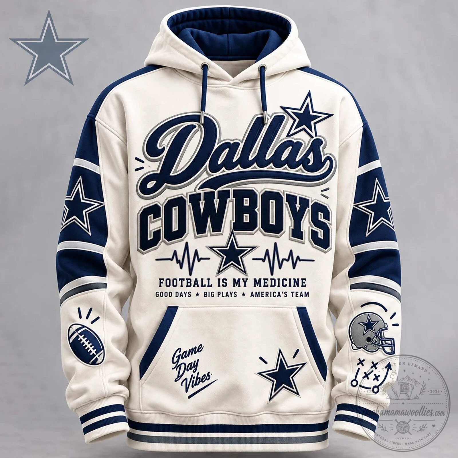 Dallas Cowboys Football Is My Medicine Game Day Vibes Hoodie 1 Dallas Cowboys Football Is My Medicine Game Day Vibes Hoodie