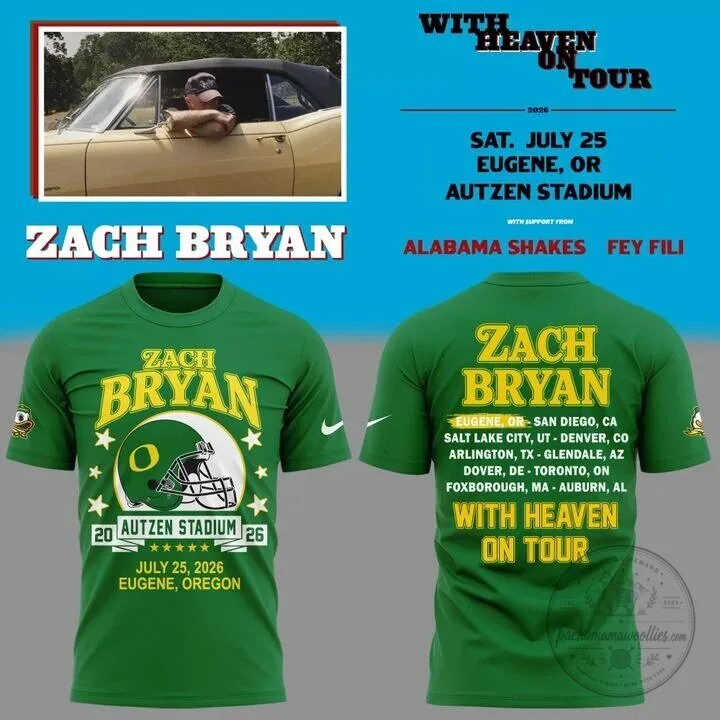 Zach Bryan Shirt With Heaven On Tour 2026 Eugene Oregon Concert T-Shirt 6 Zach Bryan Shirt With Heaven On Tour 2026 Eugene Oregon Concert T-Shirt