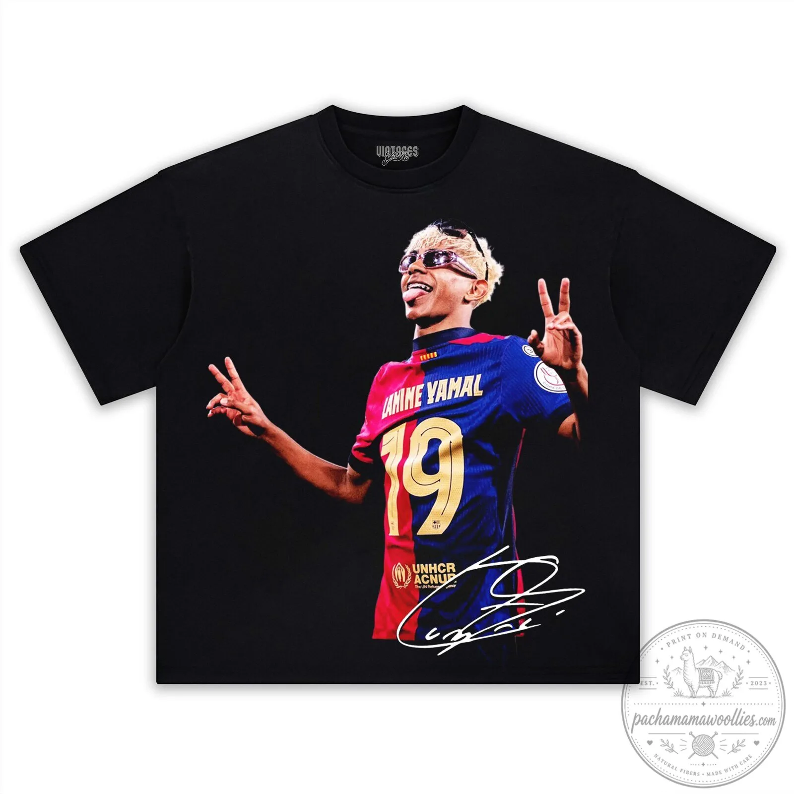 Graphic Tee of Barcelona FC's Lamine Yamal Player Design