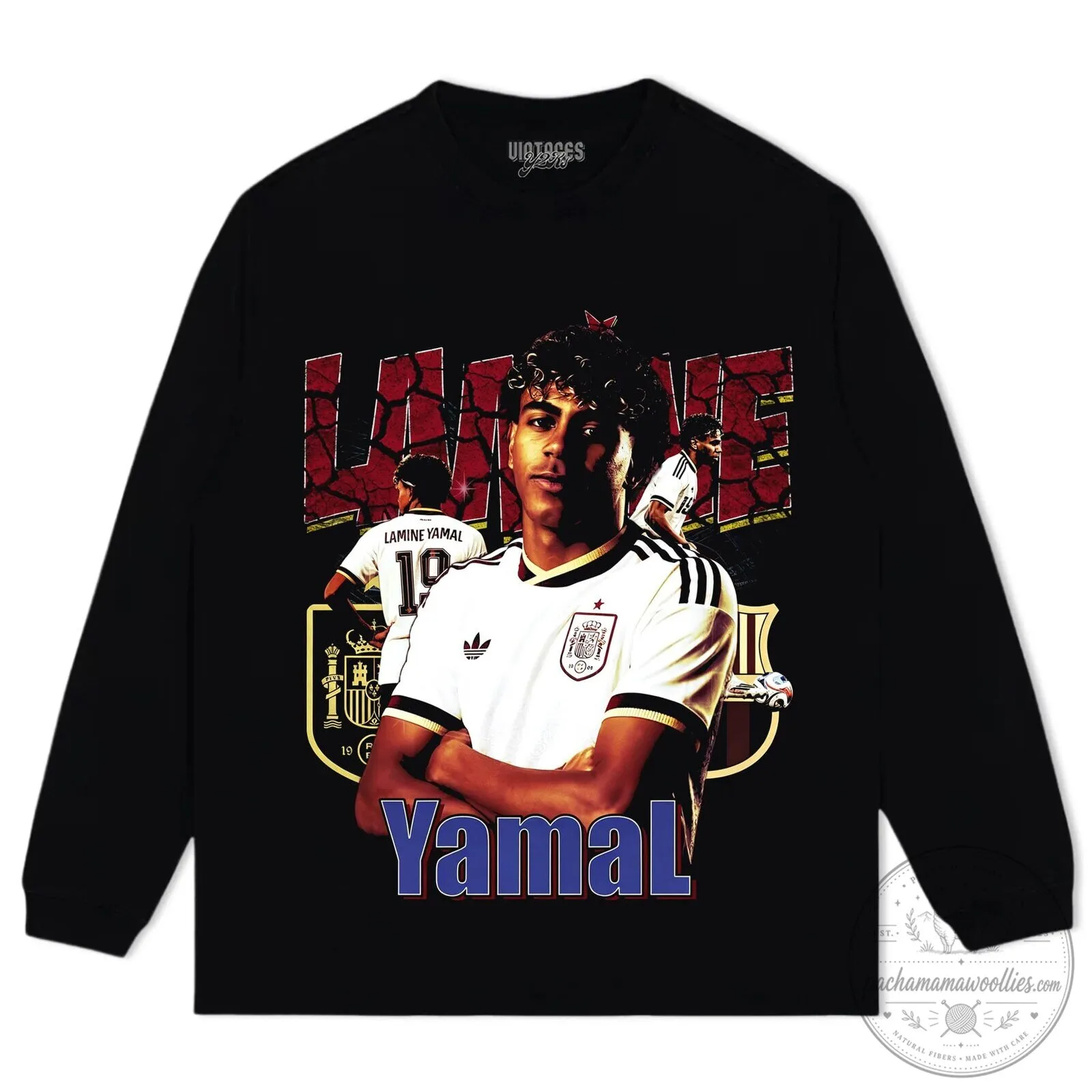 Graphic T-Shirt Featuring Vintage Style Football Player Lamine Yamal 11 Graphic T-Shirt Featuring Vintage Style Football Player Lamine Yamal