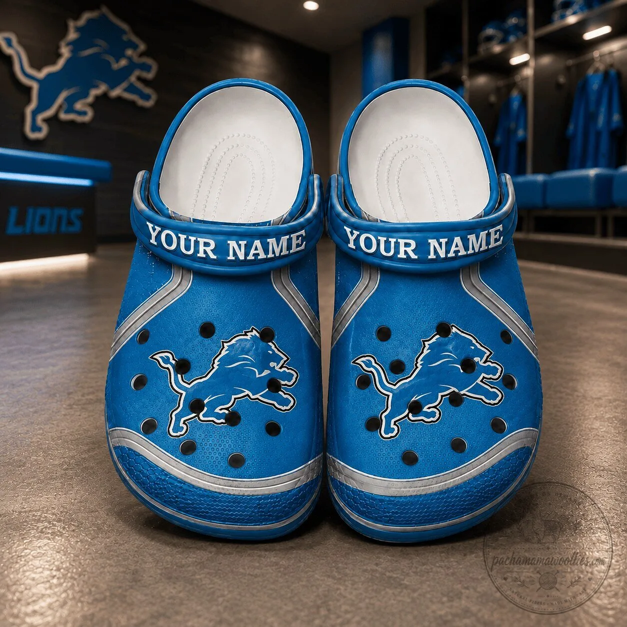 Detroit Lions Personalized Team Logo Blue Crocs Shoes 1 Detroit Lions Personalized Team Logo Blue Crocs Shoes