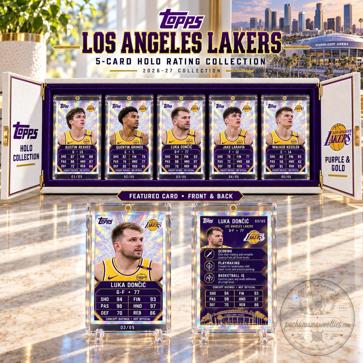 Los Angeles Lakers Topps 5-Card Holo Rating Collection Box Set