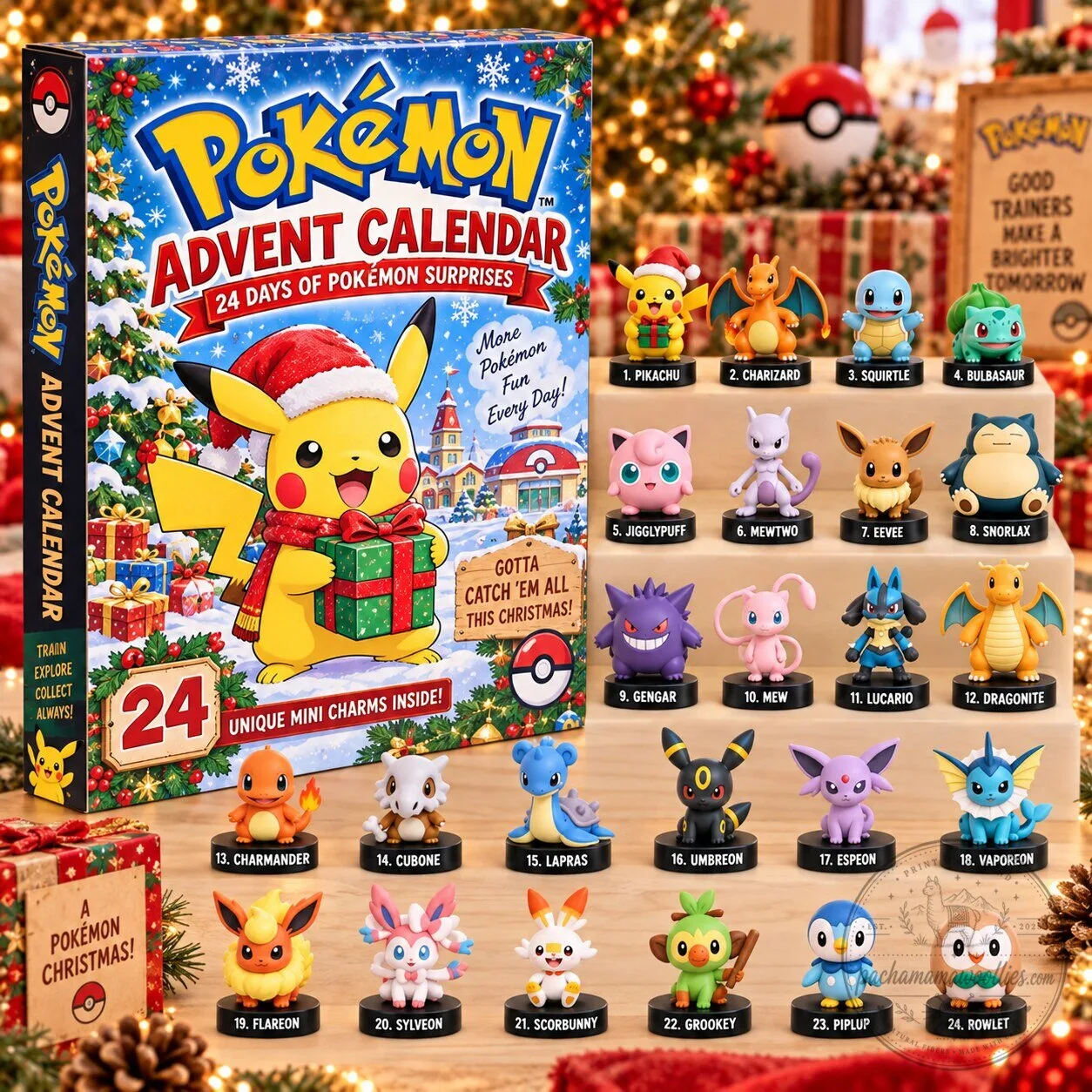 Pokemon Advent Calendar 24 Days of Mini Charms Christmas Countdown