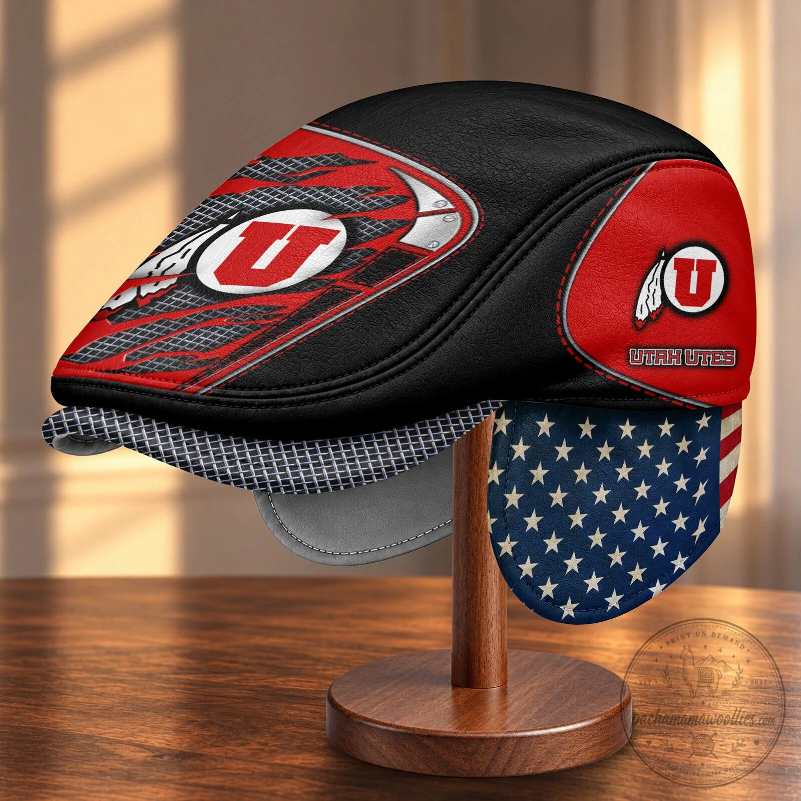 Utah Utes NCAA Flat Cap with Foldable Ear Flaps