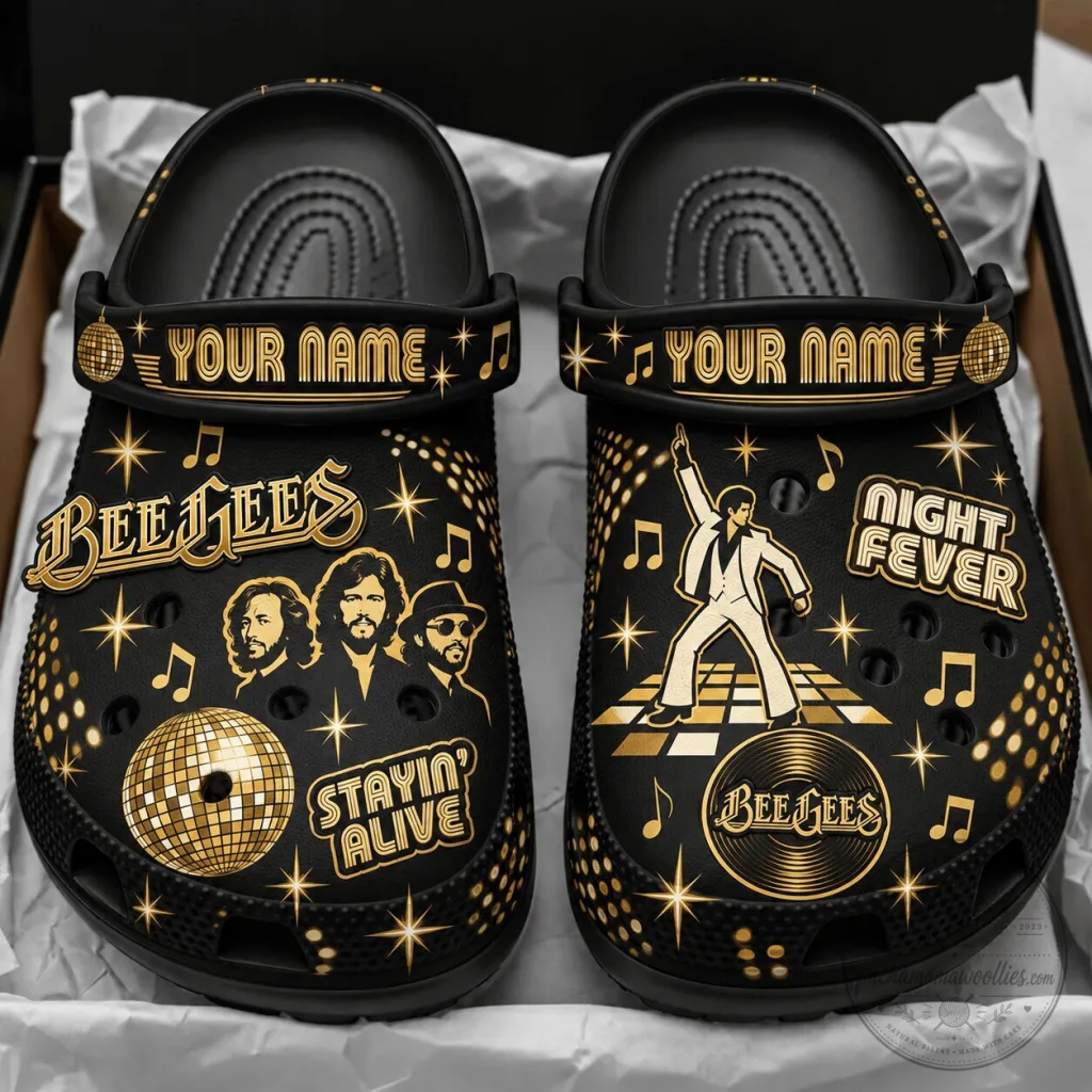 Bee Gees Night Fever Stayin' Alive Disco Music Band Clogs Shoes Bee Gees Night Fever Stayin' Alive Disco Music Band Clogs Shoes