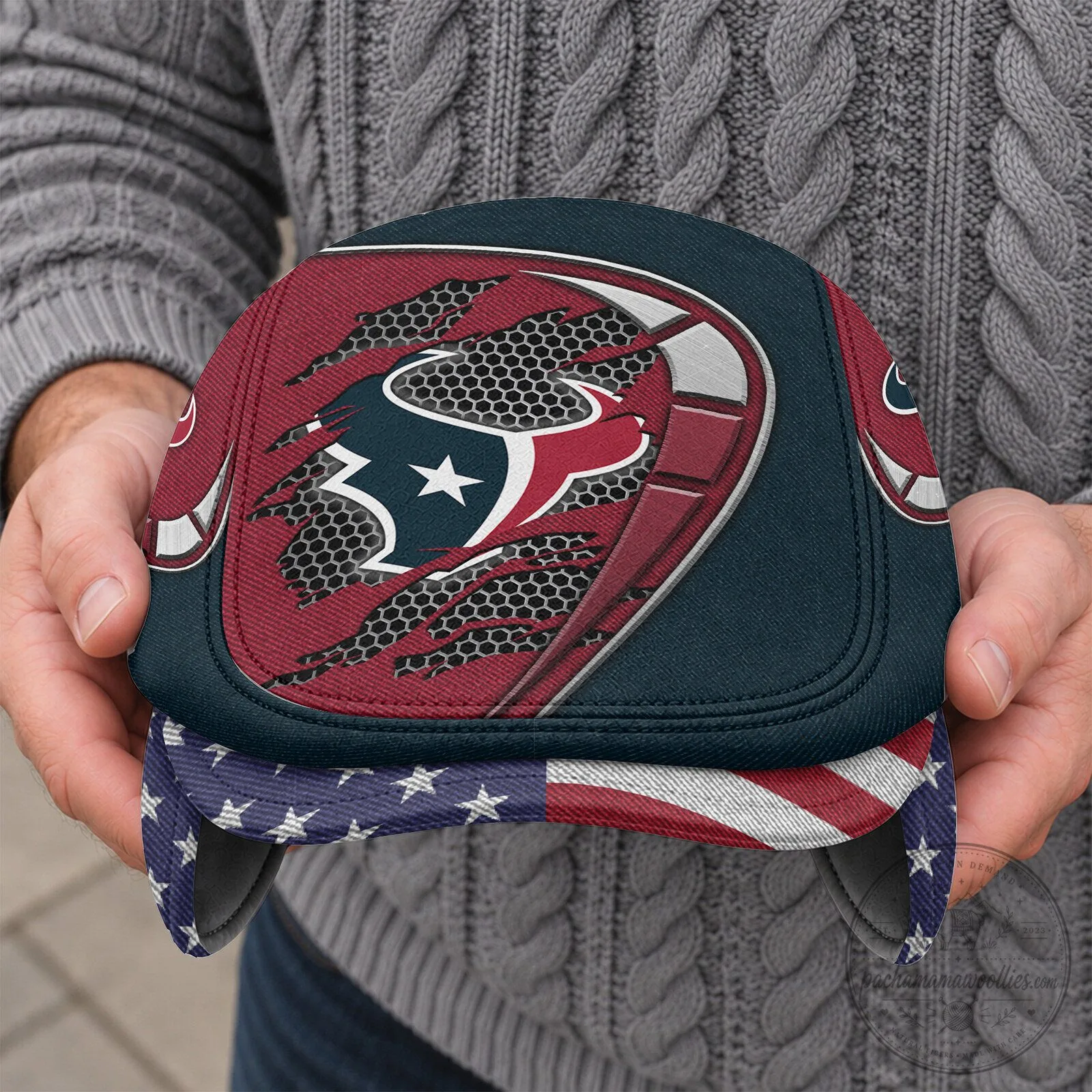 Houston Texans American Flag Ear Flap Flat Cap Hat 7 Houston Texans American Flag Ear Flap Flat Cap Hat