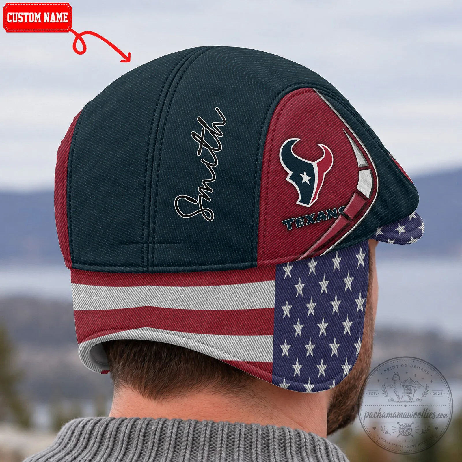 Houston Texans American Flag Ear Flap Flat Cap Hat 8 Houston Texans American Flag Ear Flap Flat Cap Hat