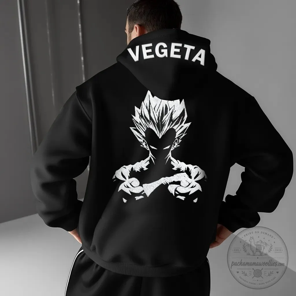 Dragon Ball Z Vegeta Super Saiyan Prince Anime Graphic Black Hoodie