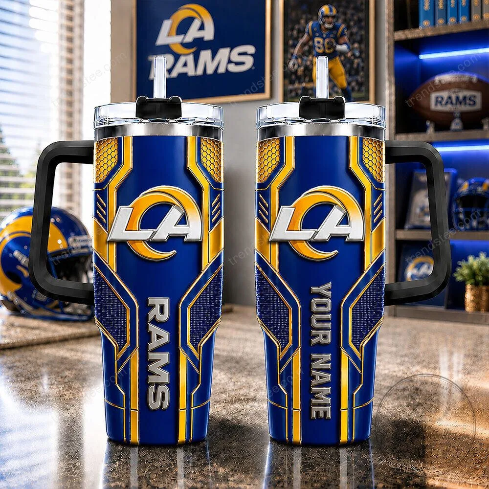 Los Angeles Rams Personalized NFL Football Team Logo Blue Gold Tumbler 1 Los Angeles Rams Personalized NFL Football Team Logo Blue Gold Tumbler