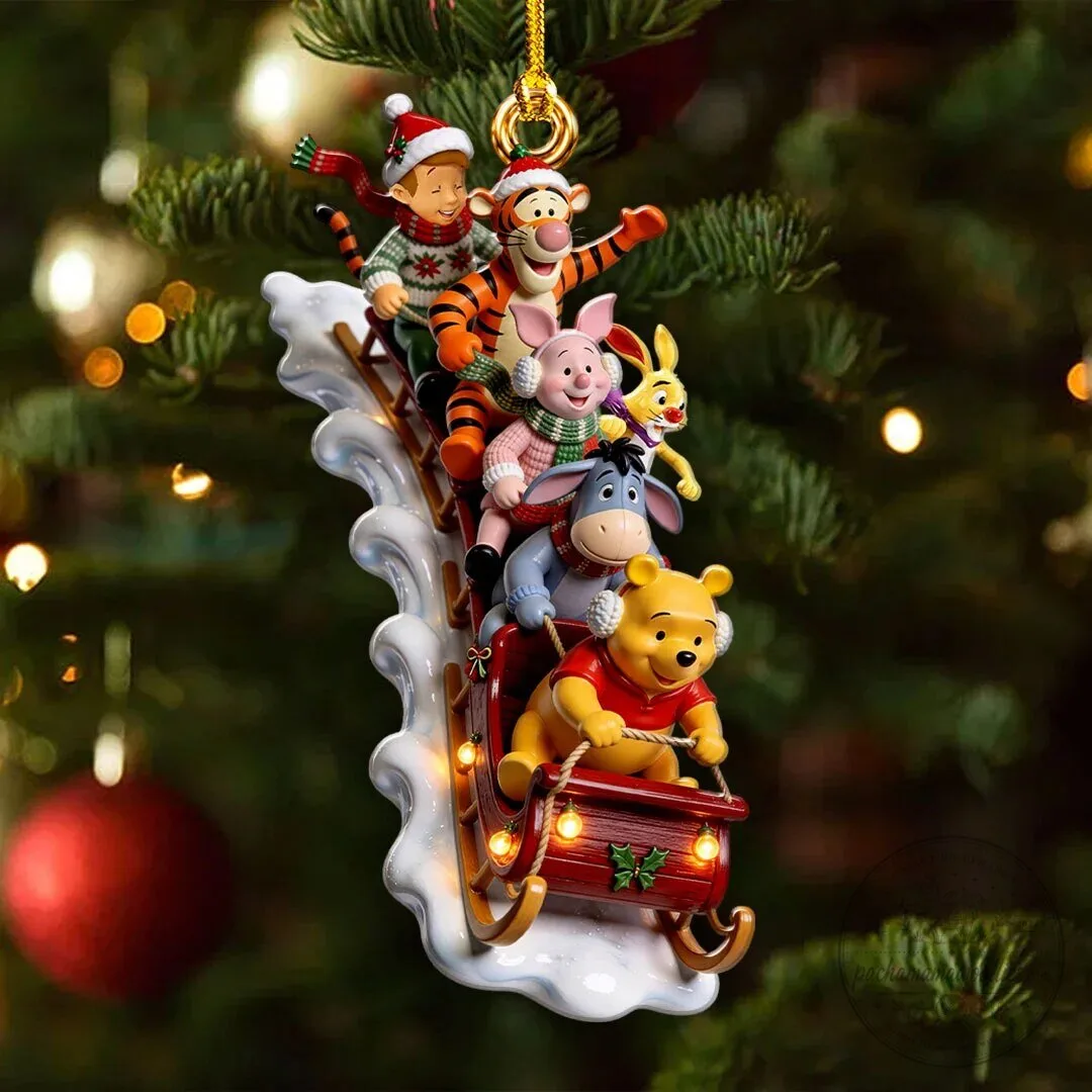 Winnie the Pooh and Friends Christmas Sleigh Ride Holiday Ornament