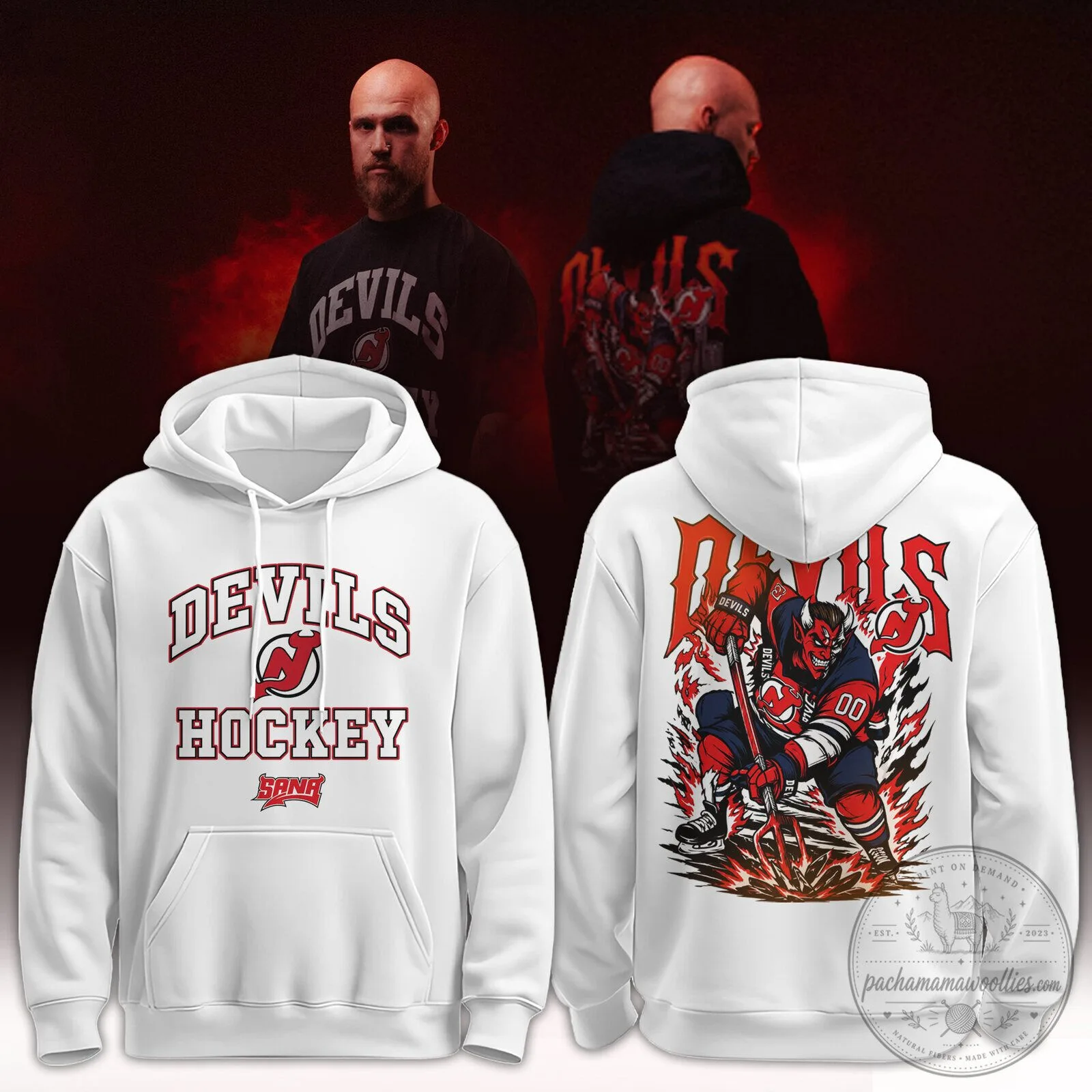,New Jersey Devils x SANA x Devils | Fanatics Fest Edition White Hoodie for Fans 1 ,New Jersey Devils x SANA x Devils | Fanatics Fest Edition White Hoodie for Fans