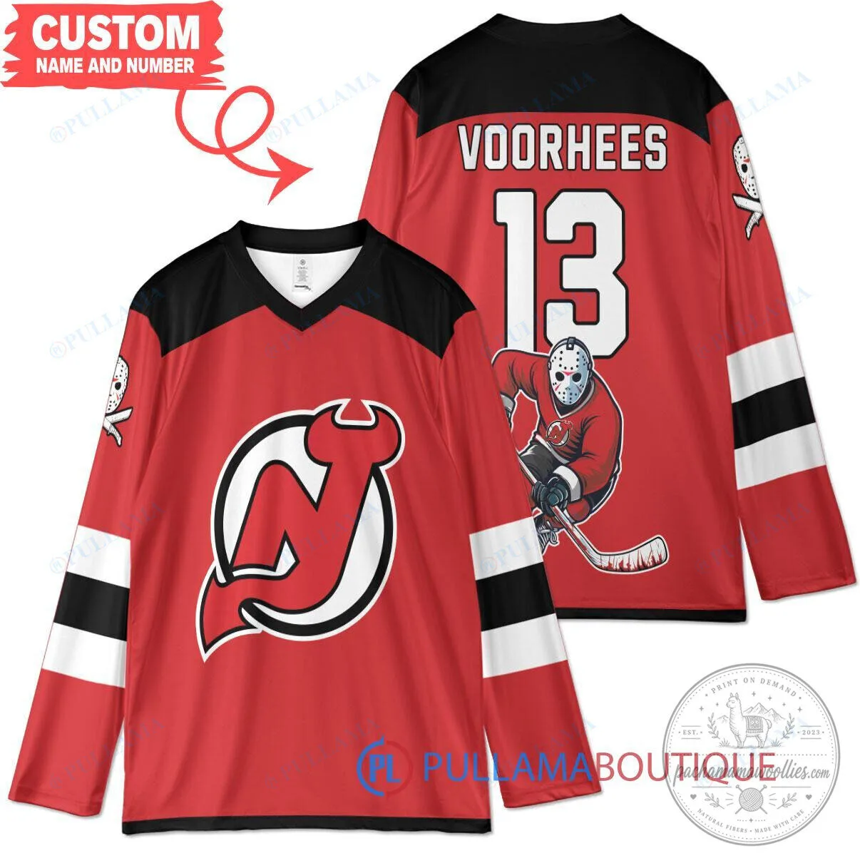 New Jersey Devils Jason Voorhees Friday the 13th Custom Hockey Jersey 1 New Jersey Devils Jason Voorhees Friday the 13th Custom Hockey Jersey
