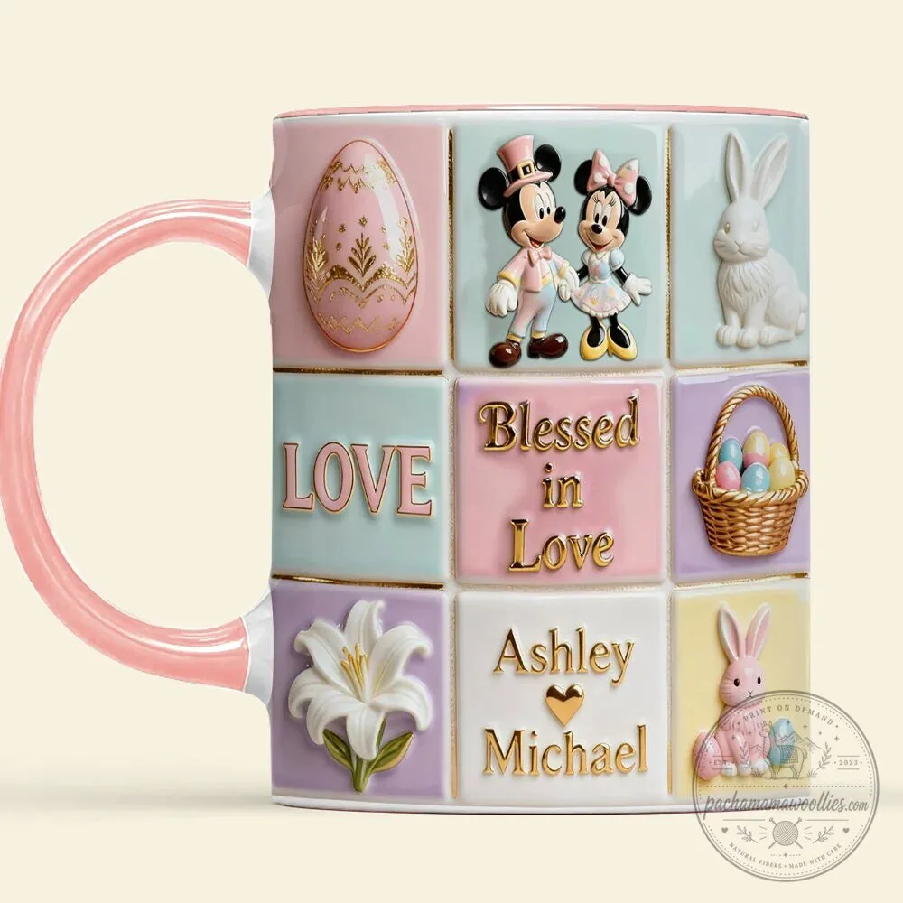 Mickey Mouse Minnie Mouse Blessed In Love Personalized Easter Mug 8 Mickey Mouse Minnie Mouse Blessed In Love Personalized Easter Mug