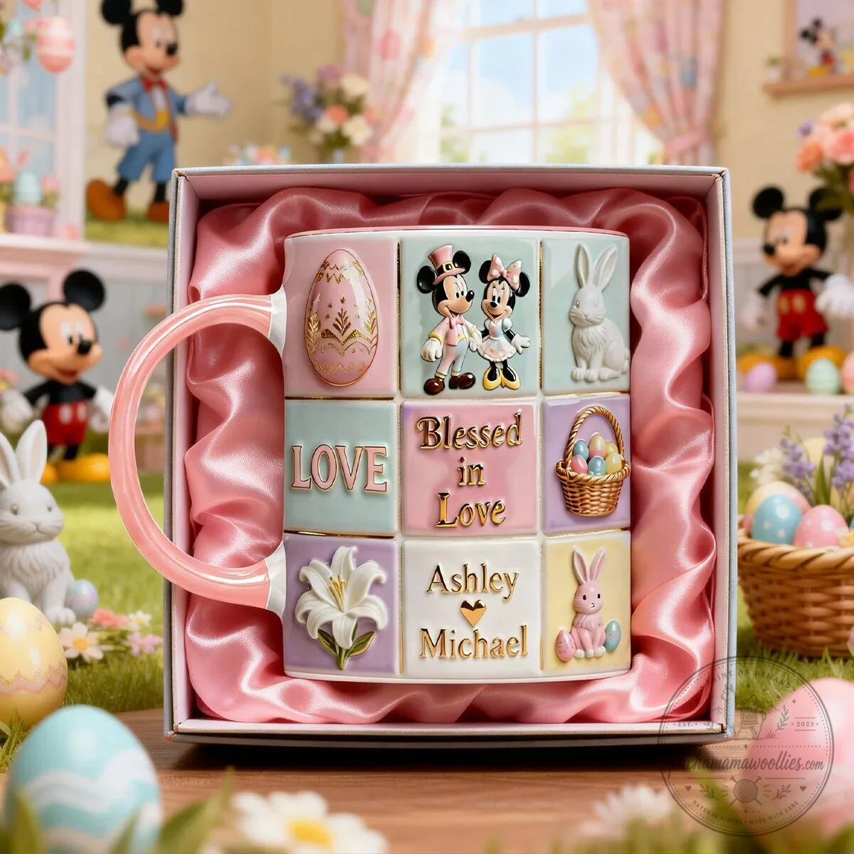 Mickey Mouse Minnie Mouse Blessed In Love Personalized Easter Mug 9 Mickey Mouse Minnie Mouse Blessed In Love Personalized Easter Mug