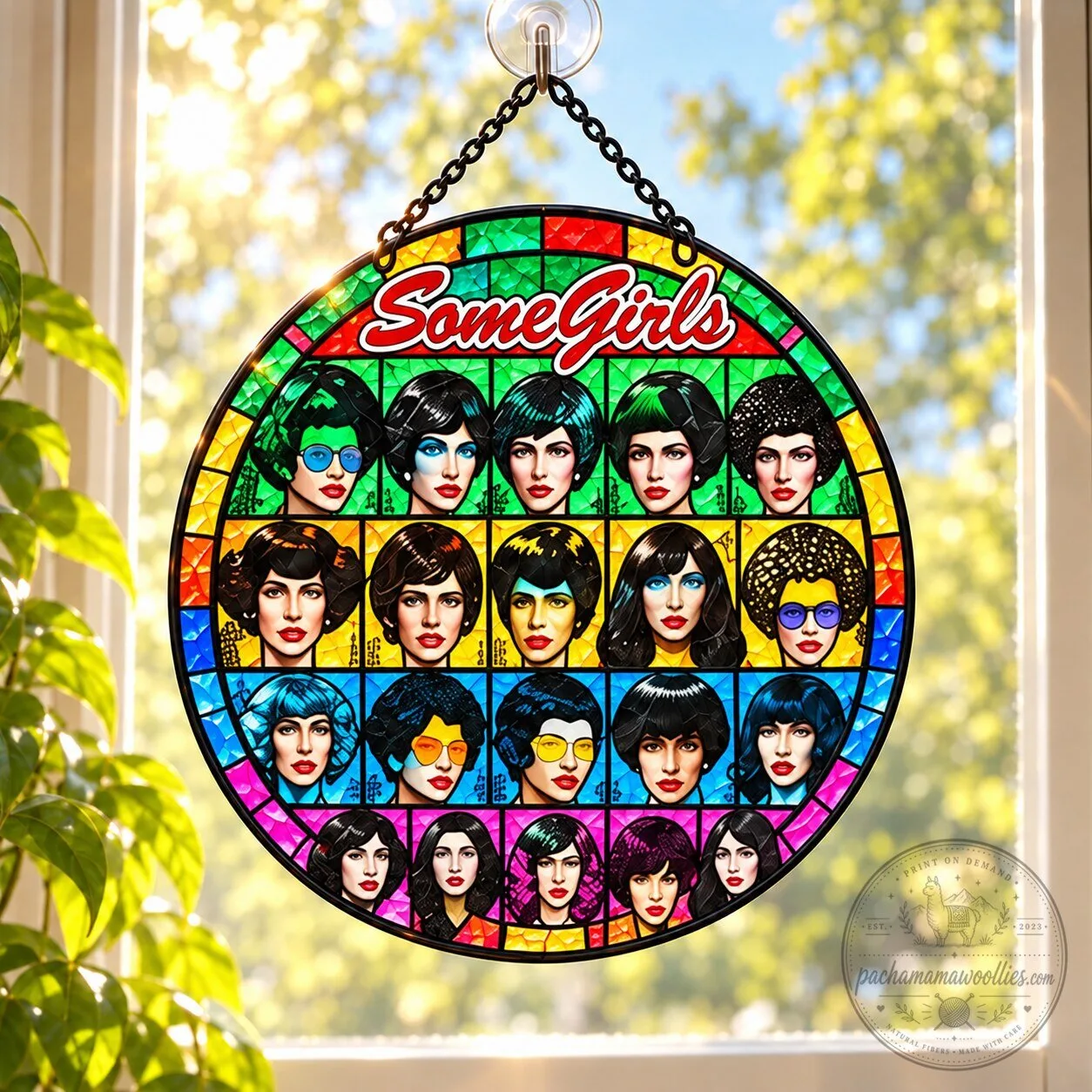 The Rolling Stones Some Girls Album Stained Glass Window Suncatcher