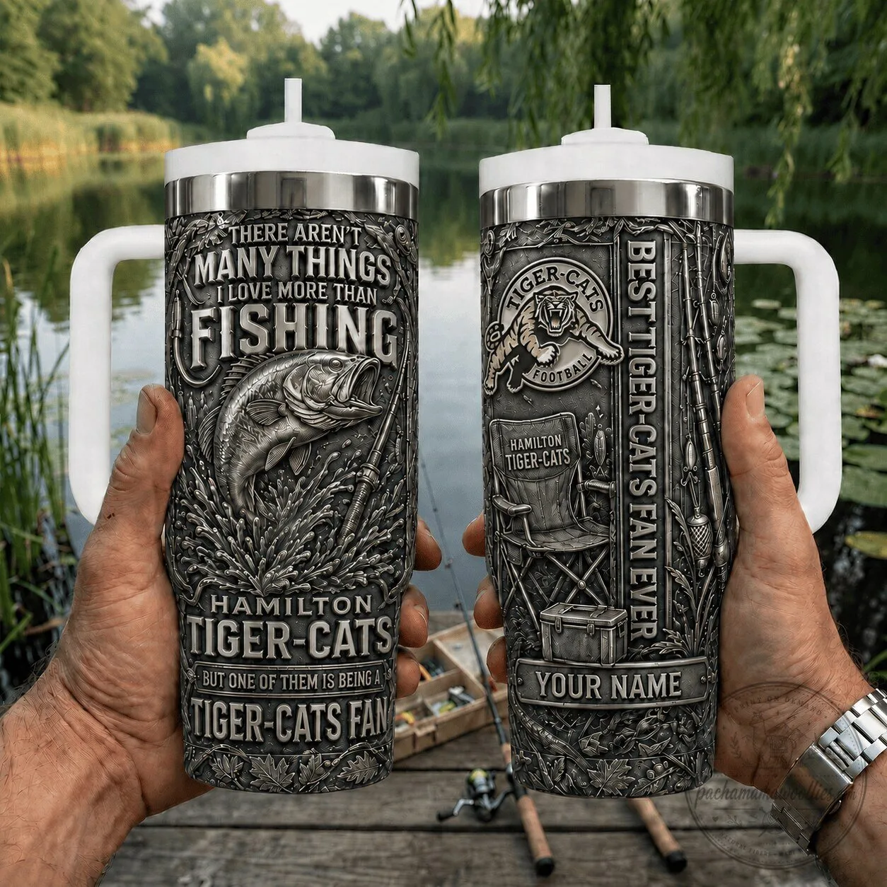 Hamilton Tiger-Cats Football Fishing Fan Tumbler