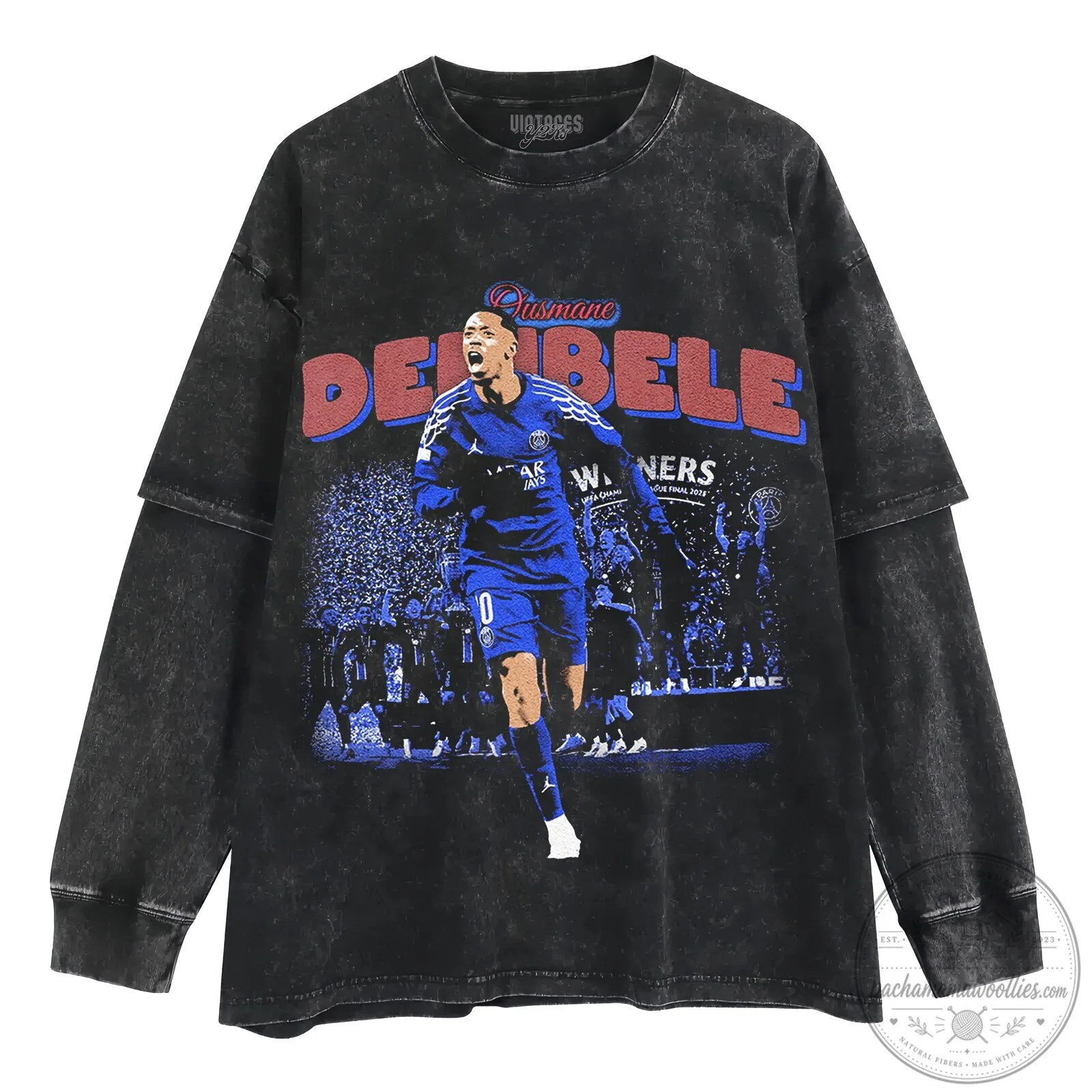 Ousmane Dembele Football Player Vintage Style Long-Sleeve T-Shirt