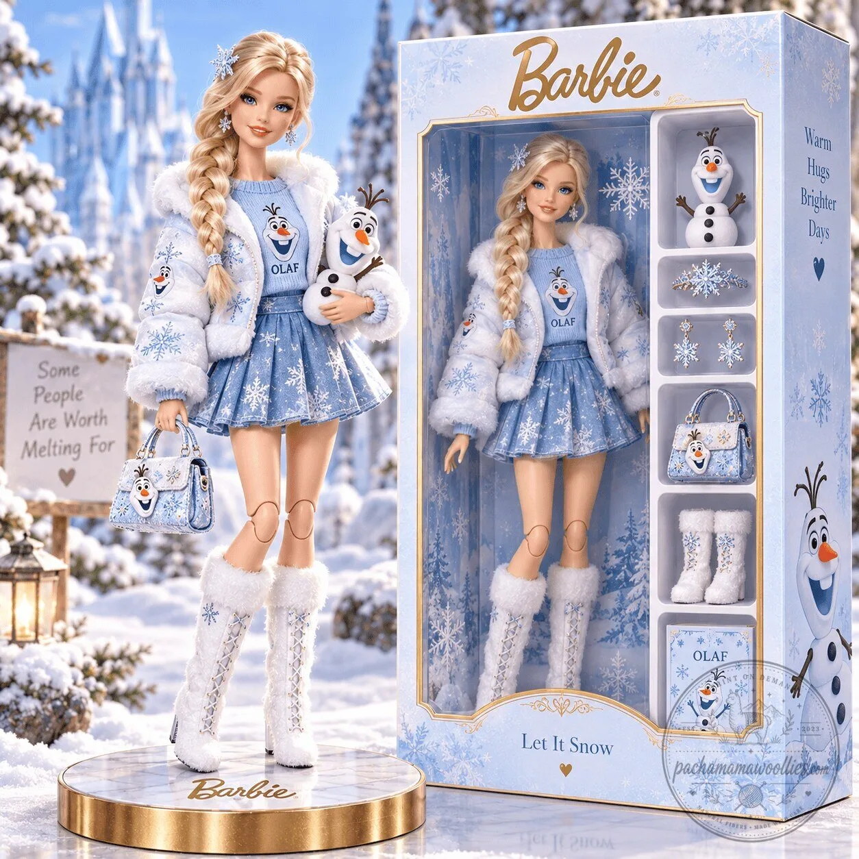 Disney Frozen Elsa Barbie Doll with Olaf Figure and Accessories