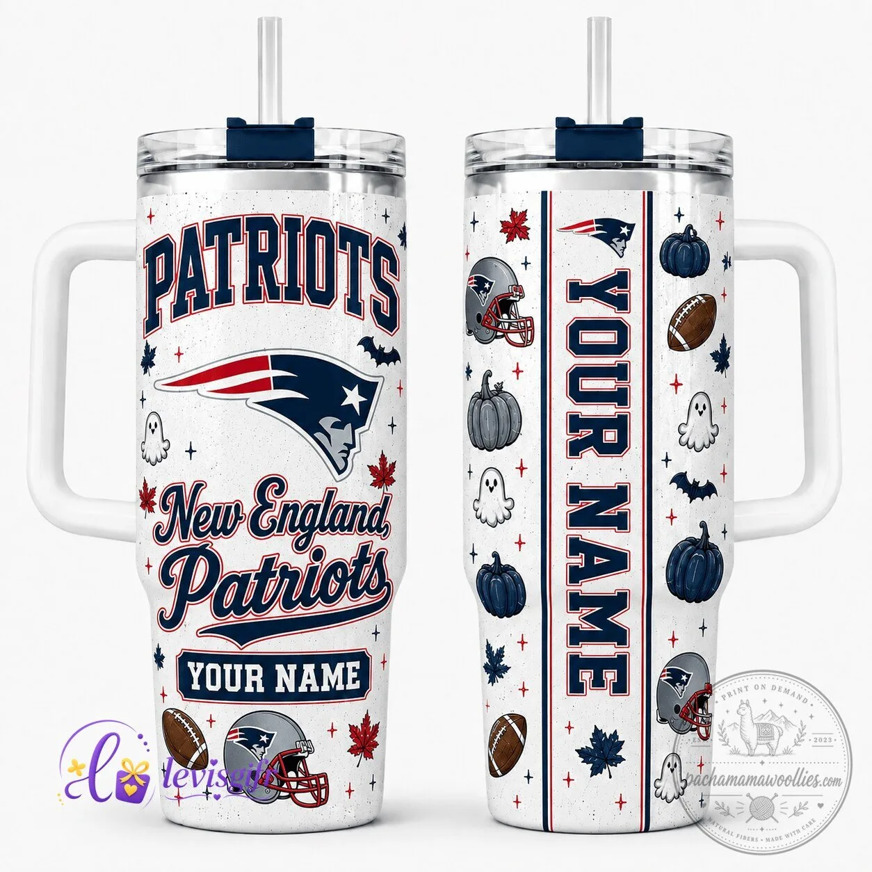 New England Patriots Halloween Personalized Football Team Tumbler