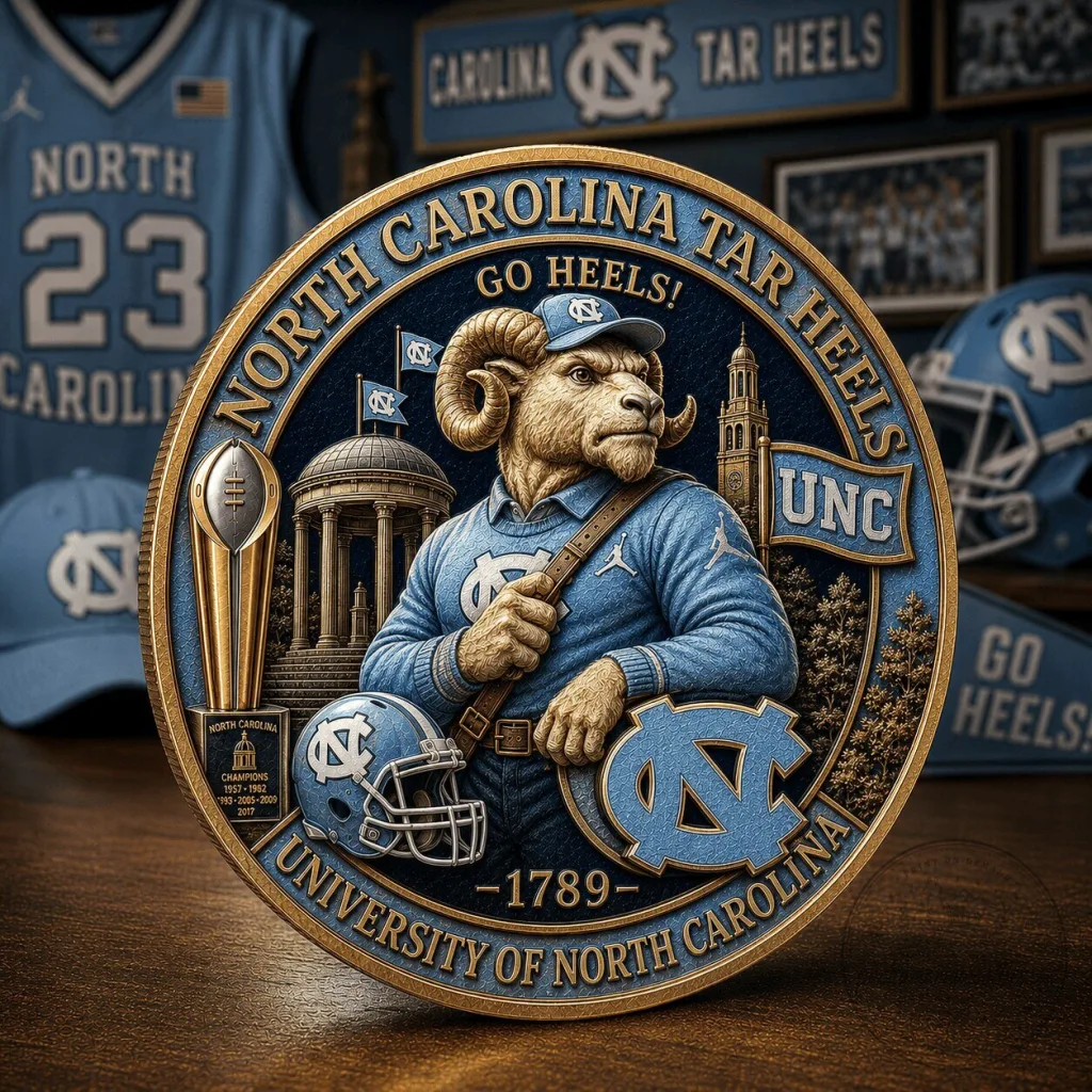 Commemorative Collectible Coin from the University of North Carolina Tar Heels Commemorative Collectible Coin from the University of North Carolina Tar Heels
