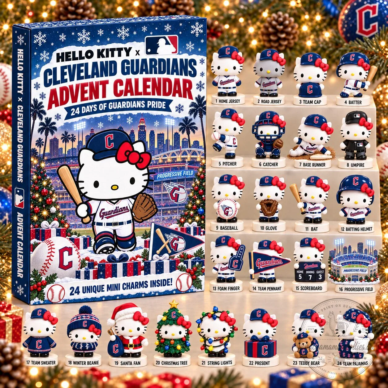 Hello Kitty Cleveland Guardians 2026 Christmas Advent Calendar for Fans