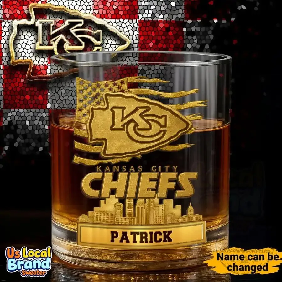 Kansas City Chiefs National Football League Personalized Whiskey Drinking Glass